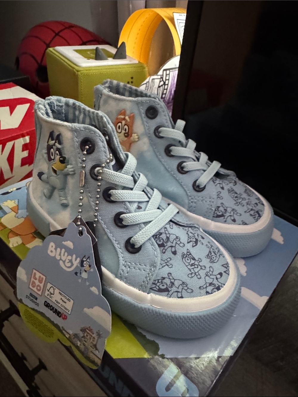 Bluey Light Blue Kids High-Top Sneakers - Light Blue